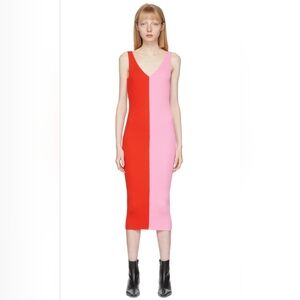 Staud Red & Pink Dana Dress Size XS